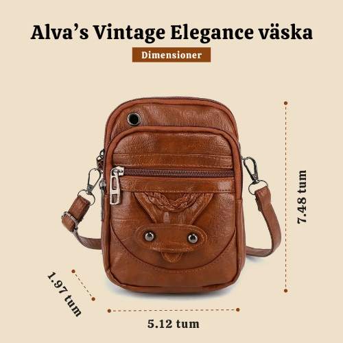 Alva’s Vintage Elegans | Läder Crossbody Väskа