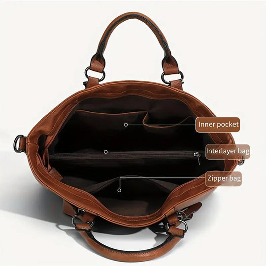 Anita’s klassiska elegans | Vintage fusk läder tote-väska