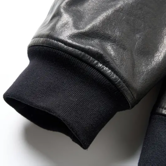 Raymund | Svart blixtlås läderbomberjacka (KÖP 1 FÅ 1 GRATIS)