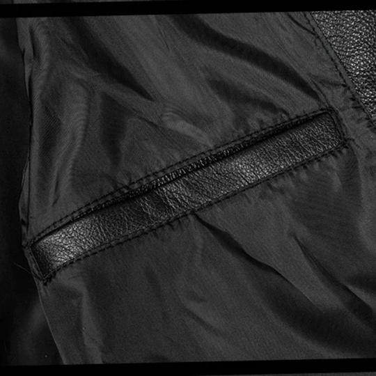 Greg | Herrjacka i läder med quiltade, broderade detaljer (KÖP 1 FÅ 1 GRATIS)