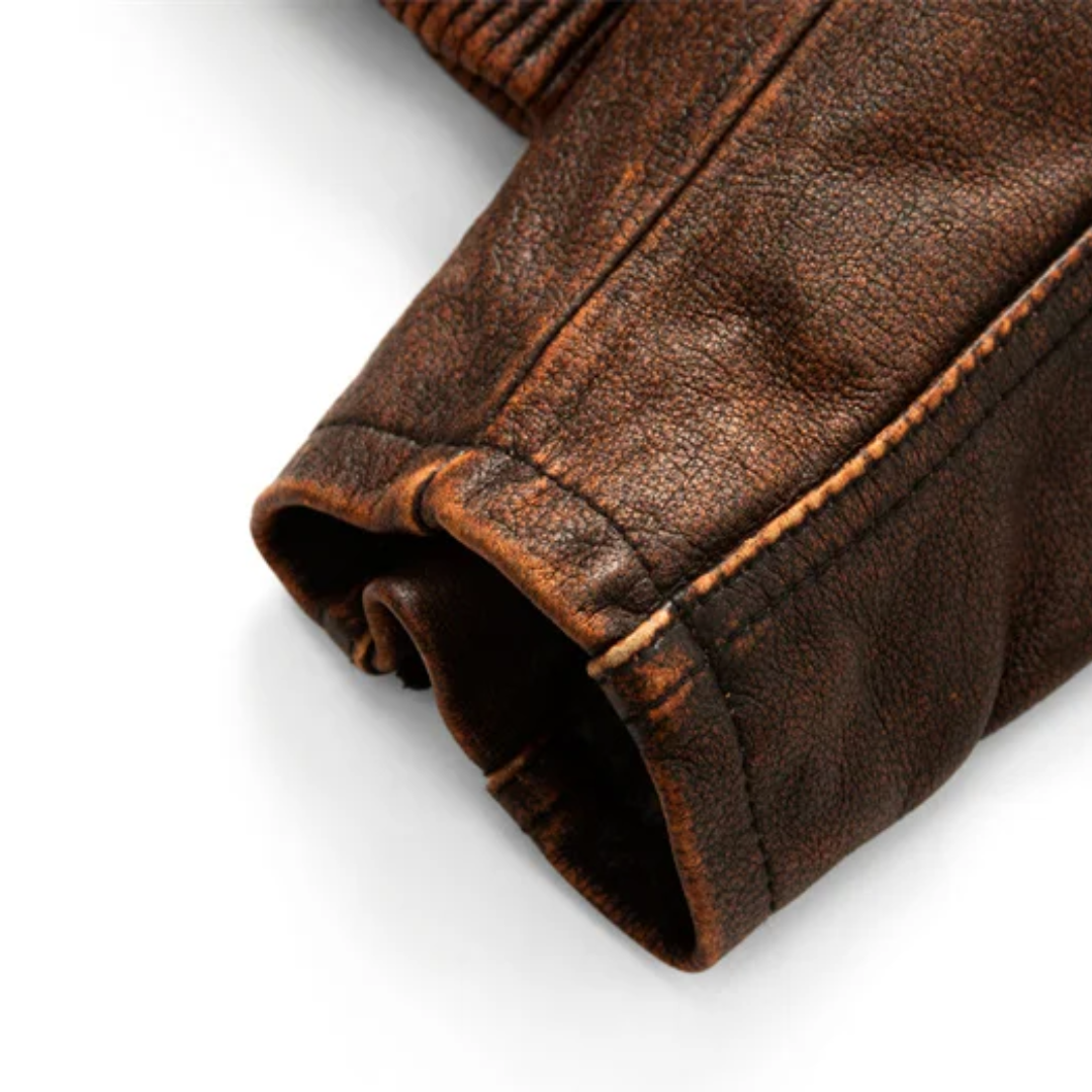 Leif | Retro Slim Fit Läder Motorcykeljacka (KÖP 1 FÅ 1 GRATIS)