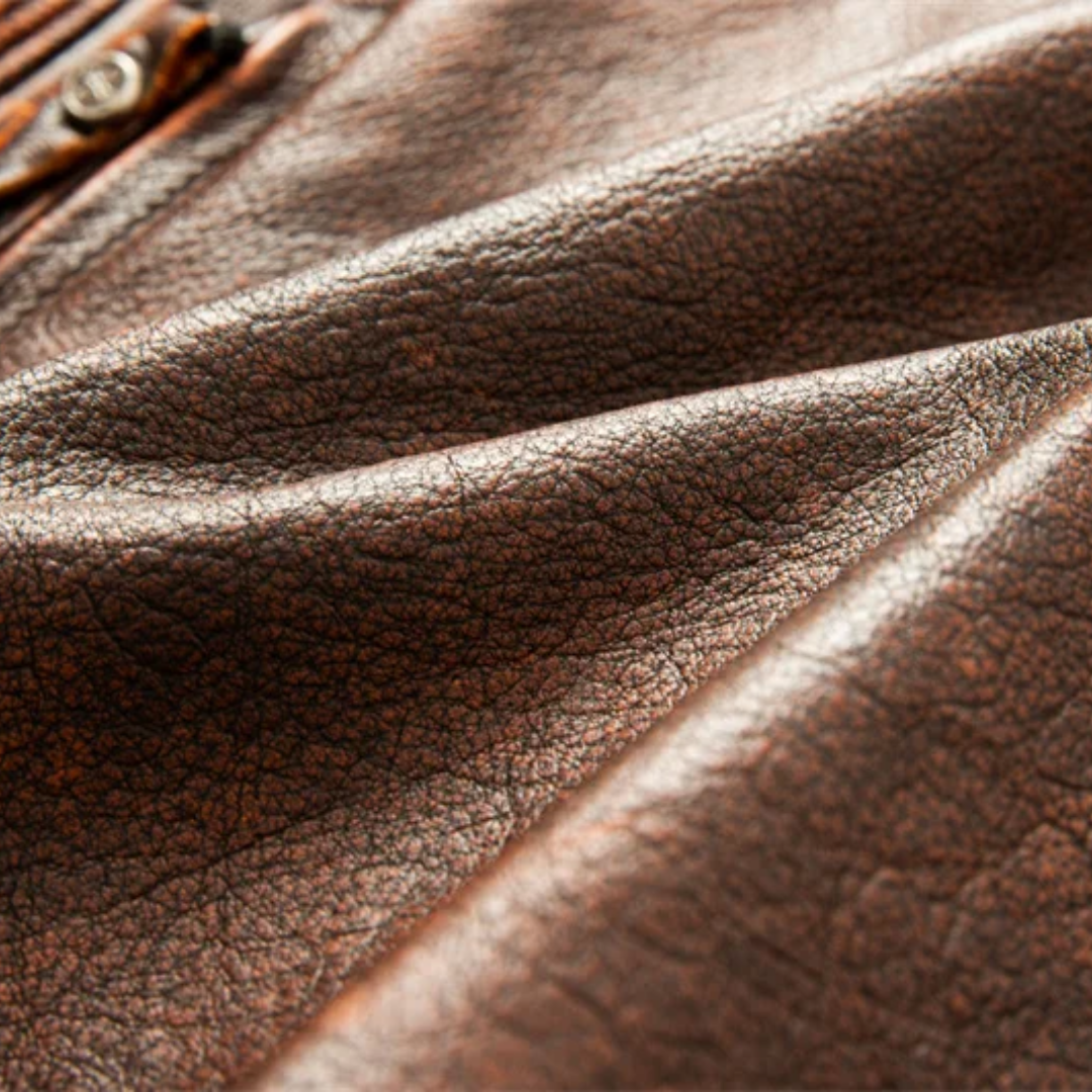 Leif | Retro Slim Fit Läder Motorcykeljacka (KÖP 1 FÅ 1 GRATIS)