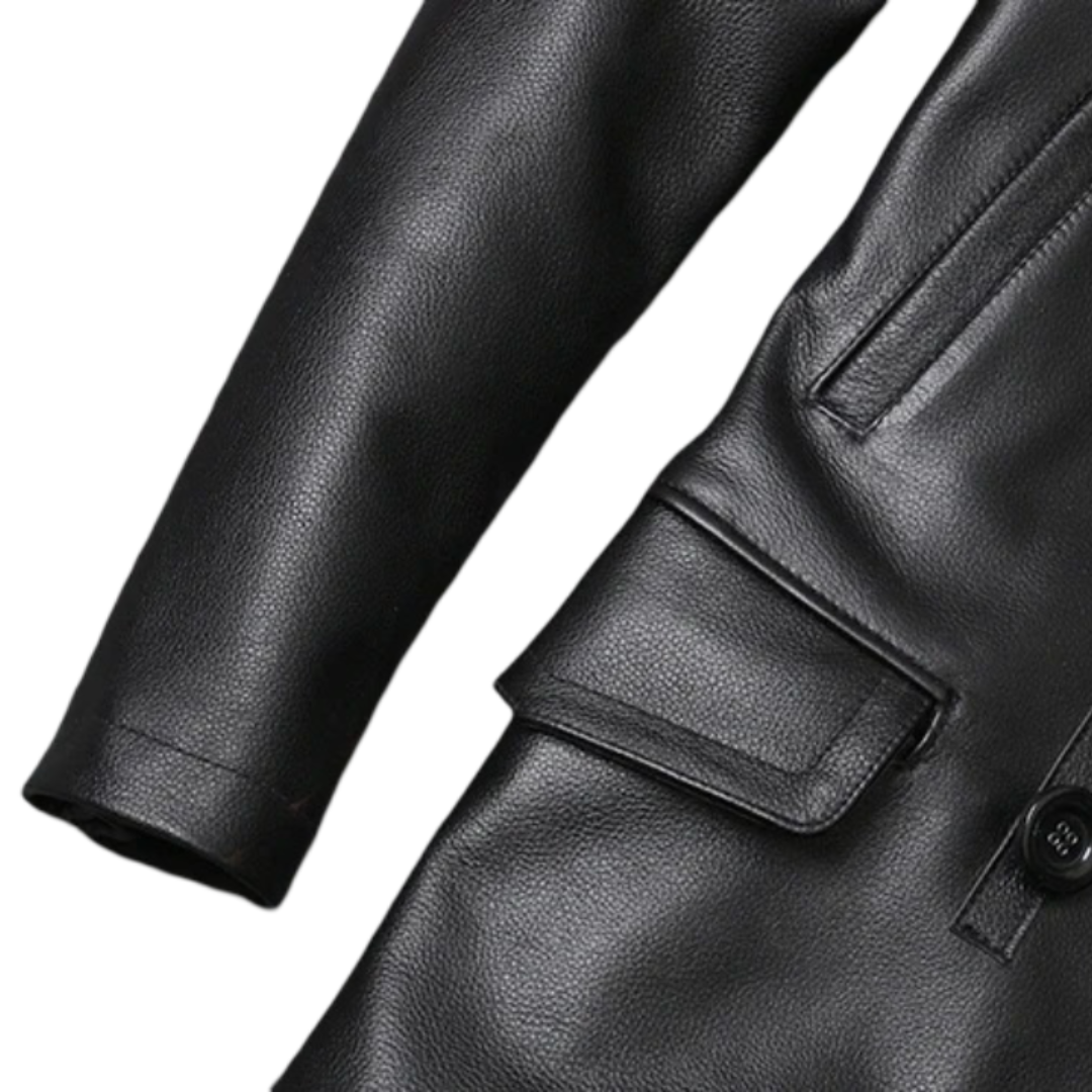 Ford | Herrens dubbelriktad läderjacka i nötdjurshud (KÖP 1 FÅ 1 GRATIS)